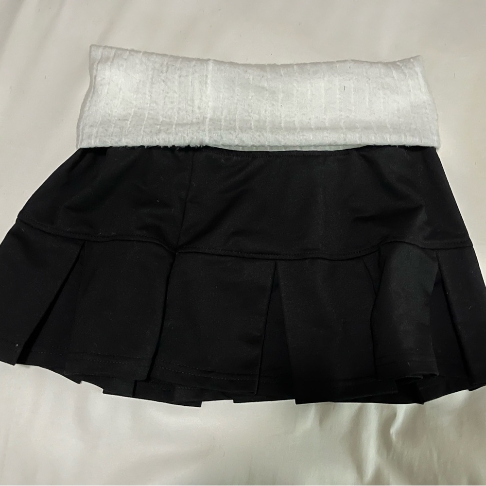 Rainbow Black and White Skater Mini Skirt